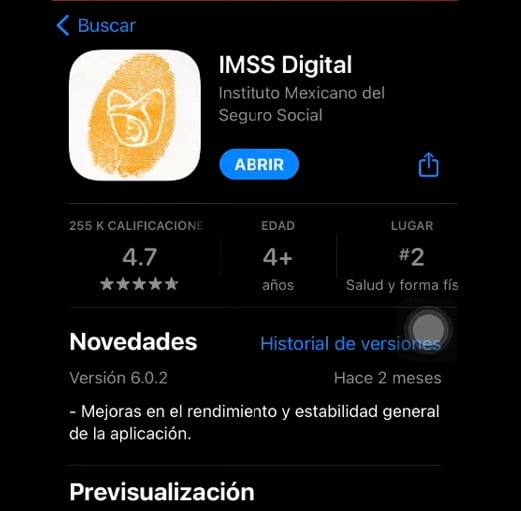 Consultar biométrico IMSS activos: checadas 2 Pantalla de acceso a la APP IMSS Digital.