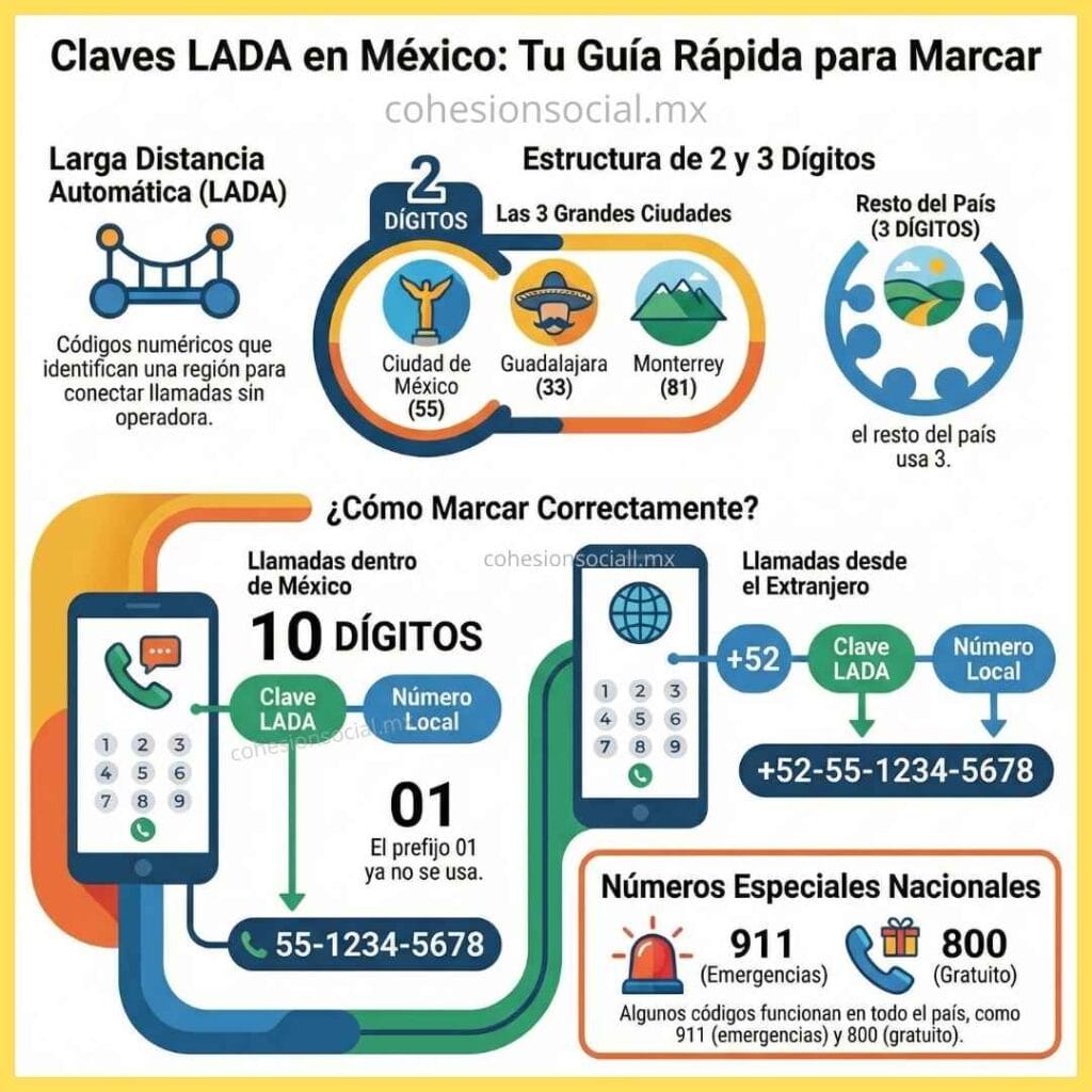 Claves LADA de México por Estado: Guía Completa 2 guia rapida infografia claves lada estados